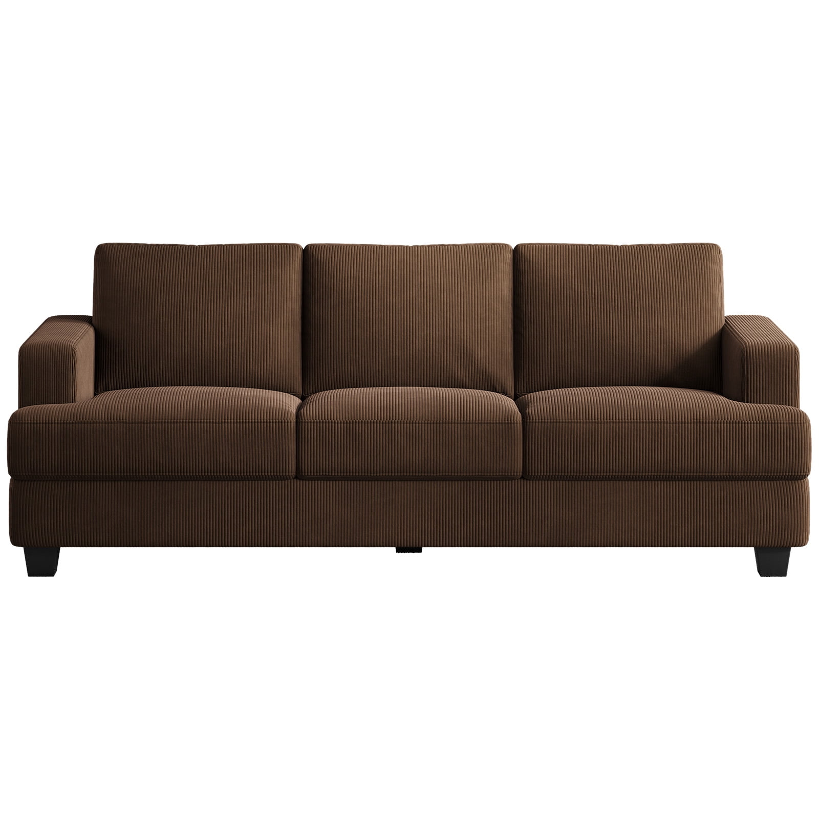 BLAZANT 89" Sofa Couch, 3 Seater Sofa with Suppleness Armrests, Corduroy Fabric Deep Seat Sofa with Upholstered Cushion& Backrests, Modern Comfy Couch for Living Room Apartment Office