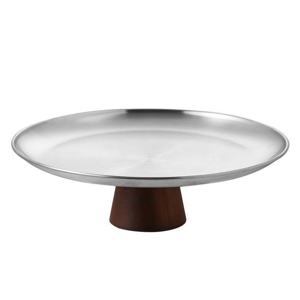 Soporte para tartas, plato de exhibición de postres, base de madera, soporte para cupcakes, bandeja para servir para baby shower, fiesta, celebración, L