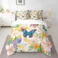 thumbnail image 2 of Homewish Rustic Butterfly Flower Bedding Comforter Set 7pcs, Retro Oil Printing King Bedding Sets, Western French Style Reversible Bed Sheets, Microfiber Bedroom Decor, 2 of 7
