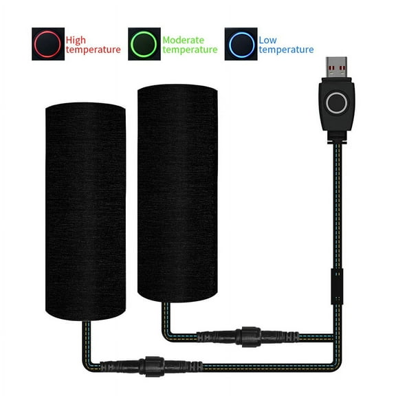 1 Pair Motorcycle Electric USB Heated Wrap Grips Winter Warmth Temperature Three-speed Adjustable LED Switch