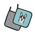 thumbnail image 2 of Carolines Treasures BB1193PTHD Checkerboard Blue Corgi Pair of Pot Holders , 7.5HX7.5W, multicolor, 2 of 3