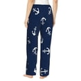 thumbnail image 2 of Bixox Women's Nautical Themed Simple Anchors Patterned Pajama Pants Loungewear, 2 of 5