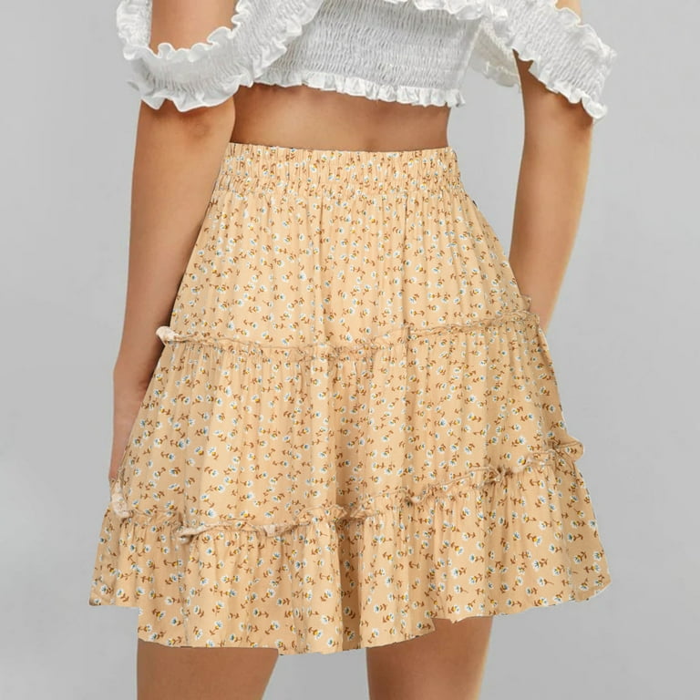 Mrat Summer Spring Skirt Women Summer Casual Vintage High Waist