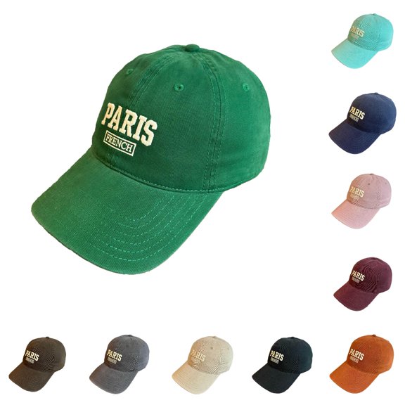 SUXIAN Baseball Cap Paris Embroidered Men Women Retro Sports Outdoor Casual Sunhat One Size