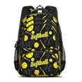 thumbnail image 2 of Softballs and Text Black Pattern Backpack for School, Cute School Bag with Adjustable Shoulder Straps and Padded Back, 16.9"x12.6"x5.9", 2 of 5