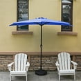 thumbnail image 3 of WestinTrends Lanai 9 Ft Outdoor Patio Half Umbrella, Small Grill Deck Porch Balcony Shade Umbrella with Crank, Royal Blue, 3 of 7