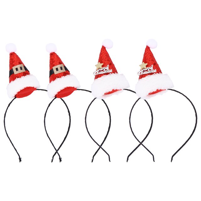 4 piezas sombrero de Navidad diadema aro de pelo decoración de fiesta de Navidad tocado