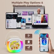 JAUYXIAN Karaoke Machine, Portable Home Singing Karaoke Speaker Sytem with RGB Light, Bluetooth Speaker with 2 Microphones