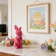 thumbnail image 2 of Easter Flocked Bunny Goth Figurine with Bow Tie 8.4" Easterween Rabbit Tabletop Decorations for Easter Centerpieces Easterween Ornament Spring Home Party Mantel Decor, 2 of 6