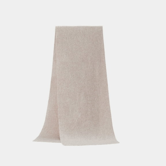 Premium Lamb Wool Scarf - 100% First-Cut Wool with Short Tassels,180*30,beige