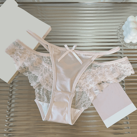 Fulorrnie Underwear for Women Cheeky Bikini Breathable Comfort Panties Cute Hipster Side Elastic Waist Panty  Pink  L
