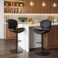 thumbnail image 3 of Waleaf Modern Adjustable Bar Stools Set of 2, Faux Leather Upholstered Swivel Counter Stools, Counter Height Bar Chair with Back for Kitchen Island, 3 of 10