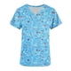 thumbnail image 3 of Tops Cortos para las Mujeres Impreso Bolsillo V-Cuello Enfermera Estilo Blusa, Casual Y Cómodo Manga Corta Superior, 3 of 5