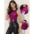 thumbnail image 2 of Disfraz de navidad Allegra K Camiseta Sin Mangas Con Chaleco Brillante Metálico Fucsia M, 2 of 5
