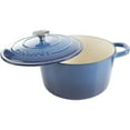 thumbnail image 2 of Crock-Pot 5 Quart Round Enamel Cast Iron Covered Dutch Oven Food Cooker, Blue, 2 of 5