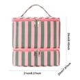 thumbnail image 2 of HUISZJ Cosmetic Bag, Stripped Nail Tech Organizer with Separate, 2 Layer Toiletries Organizer for Work Travel Outdoor, 2 of 7