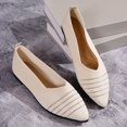 thumbnail image 6 of Xiaoxatg Ladies Casual Colorblocking Mesh Breathable Shallow Mouth Pointed Toe Flat Shoes - Stylish & Comfortable Footwear for Every Day Use 9 Beige, 6 of 9