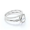 thumbnail image 2 of Dazzling Boho & hippiepie 1.75 Carat Pear Cut Diamond Moissanite Engagement Ring, Wedding Ring, One Matching Band in 925 Sterling Silver With 18k White Gold Plating, Birthday Gift, Promise Ring, 2 of 3