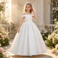 thumbnail image 2 of Rhuody Girls Dress Elegant Strapless Shoulder Formal Gown Sleeveless Flower Girl Dress Leisure Clothing, 2 of 9