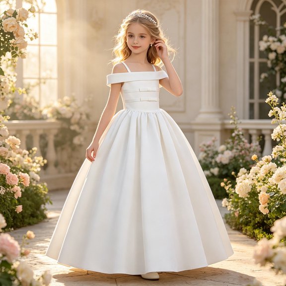 Kids Dress Sleeveless Elegant Gown Warm Delightful Modern for Formal Comfortable Fashion Dress Set