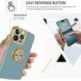 thumbnail image 3 of for iPhone 15 Pro Max Case with Ring Holder Kickstand 360 Degree Rotation Magnetic Car Finger Soft Slim Cover Shockproof Full Protective Phone Case for iPhone 15 Pro Max 6.7", Gray Green, 3 of 8