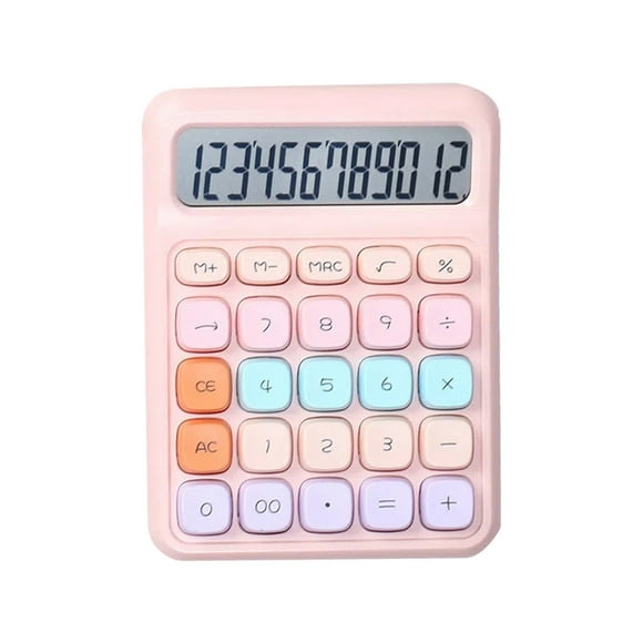 Vwrxbz Calculator Mechanical Key 12-Digit Scientific Computer, Portable with Dual Power for Office School Use
