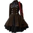 thumbnail image 4 of Vestido gótico retro renacentista medieval con lazo y manga larga con volantes Steampunk cosplay, 4 of 5