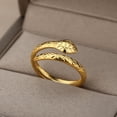 thumbnail image 2 of Anillos de serpiente para mujer, anillo chapado en oro de acero inoxidable ajustable con apertura, joyería estética Vintage gótica para hombre, anillos para mujer Tan Jianjun unisex, 2 of 2