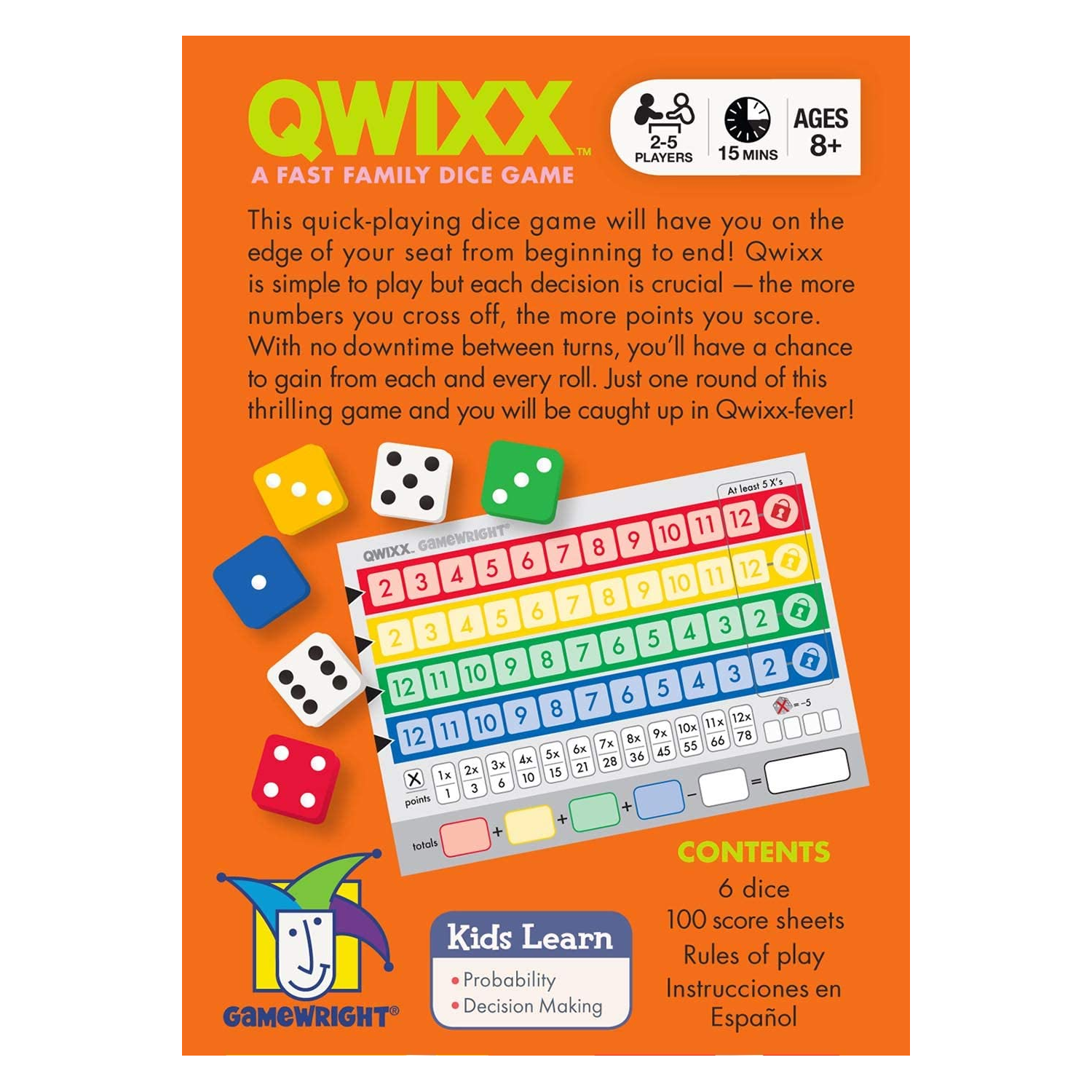 Qwixx Dice Game