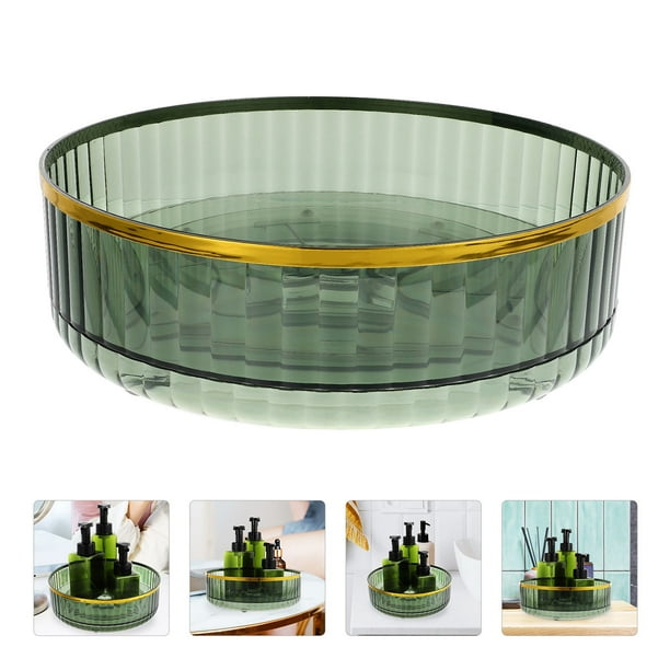Greenadscape Organizador Doméstico Multifuncional Giratorio De Plástico Verde Para Especias Y Cosméticos