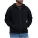 thumbnail image 2 of Dolkfu sudaderas de forro polar para hombres, sudadera con cremallera completa y capucha, chaqueta de invierno de manga raglán para hombres XL, 2 of 9