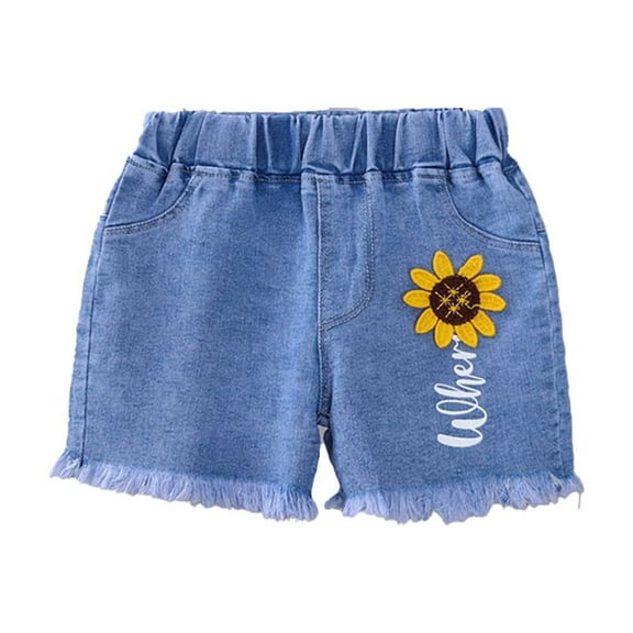 Chenyin Kids Toddler Girls Jeans Shorts Baby Beach Denim Shorts Summer Cute Casual Hot Pants for Girls 1-6 Years