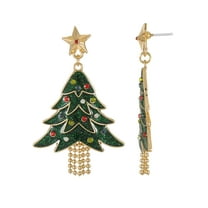Holiday Time Christmas Tree Earrings, 1 Pair