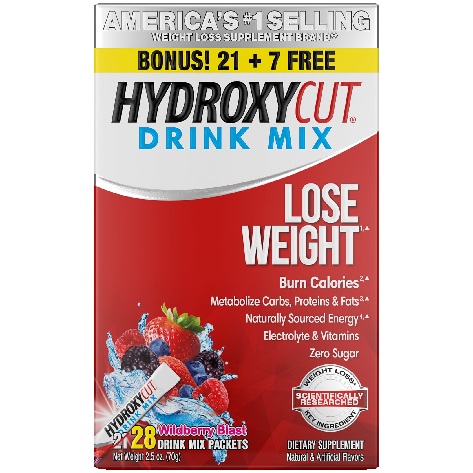 Hydroxycut Pro Clinical Drink Mix Packets Wildberry 21 Ea Walmart Com Walmart Com