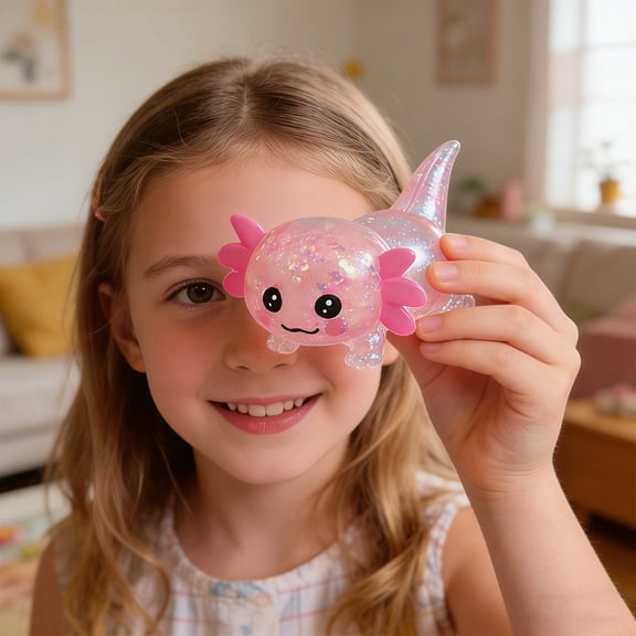 VogueHaven Axolotl Squishy Toy, Medium Squishy Axolotl Squeeze Toy, Soft Slow Rising Stress Relief Toy, Sensory Fidget Toys Squishy for Anxiety for Kids Youth Adults