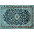 thumbnail image 1 of Ahgly Company Indoor Rectangle Medallion Light Blue Traditional Area Rugs, 2' x 3', 1 of 4