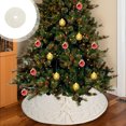 thumbnail image 4 of EWASWON Christmas 24 Inch White Knitted Christmas Tree Skirt - Soft Tree Skirt for Small Artificial Trees, Hides Stand, Holiday Decor, 4 of 6
