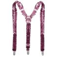 thumbnail image 2 of Suspenders Glitter Sequin Adjustable Y-Back Elastic Unisex Trouser Suspenders for Festival Stage Performance Pink One Size, 2 of 3