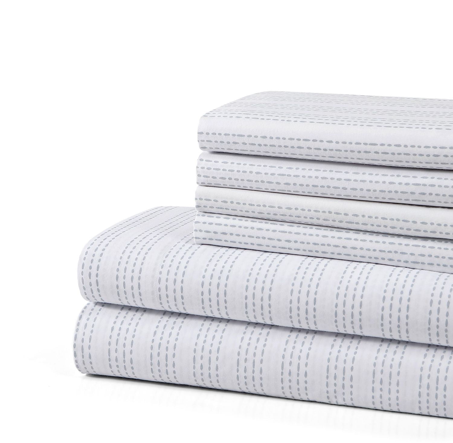 Nicole Miller Studio 6 piece Owen Printed Sheet Set, Bonus Pillowcases, Stripe