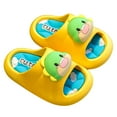thumbnail image 4 of LIIPEE Girls Boys Slippers Summer Fashion Cartoon Open Toe Non- Soft Sole Flip Flops On Water Shoes Child Versatile Shower Slipper,Yellow,8.5-9 Years, 4 of 5
