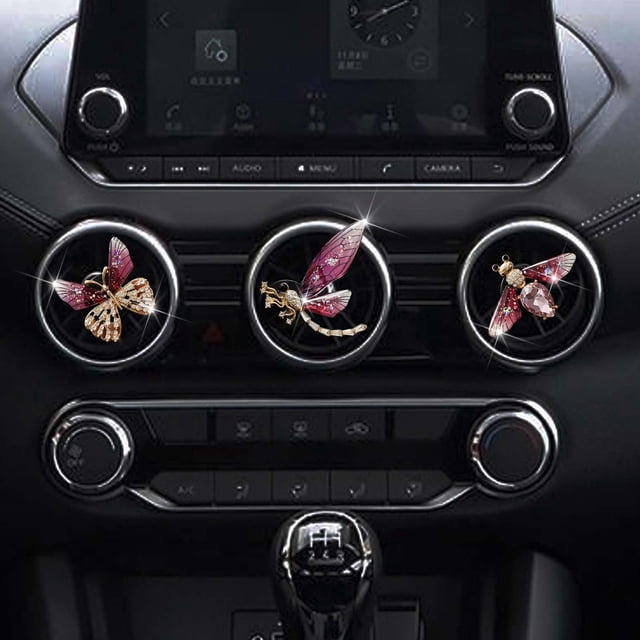 Car Fresheners for Women, Sparkling Diamond Honeybee Car Vent Clips with Aromatherapy Scent and Bling Decor