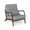 Gray, variant on Spaco Modern Accent Chair with Rubber Wood Armrests and Removable Back, Ergonomic Lazy Chair, Beige