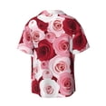 thumbnail image 2 of Disketp Men's Hawaiian Rose Print Shirts Button Down Holiday Beach Shirts-Large, 2 of 7