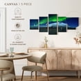 thumbnail image 4 of Elephant Stock Northern Lights Airplane Wall Art - Horizontal Multi Panel Canvas - 5 Pieceliving Room Wall Decor - Photography Transportation Multi Panel - Gray And Blue Decor - 74" x 34", 4 of 4