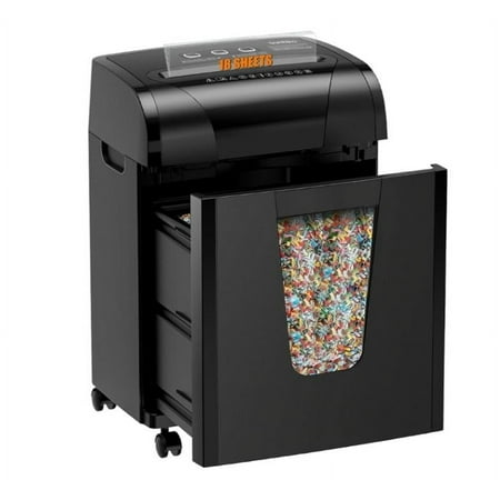 Woolsche Paper Shredder, 18-Sheet Cross Cut with 18 Liters Pull Out Bin, P-4 Security Level, Shred Paper and Credit Card, Durable&Fast with Auto Jam Proof System Shredder for Office