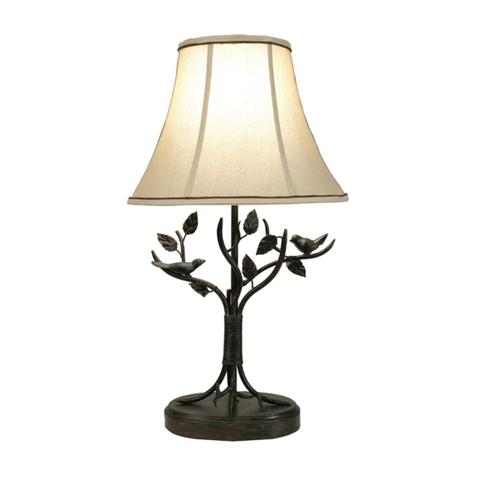 StyleCraft BP8168DS Aged Bronze Iron Bird and Leaf Table Lamp