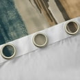 thumbnail image 4 of Manfei Retro Splatter Ink Black Out Curtains,Geometric Stripe Curtains Pack of 2 (42x63 Each),Teal Brown Bedroom Curtains For Adults,Breathable Home Decor, 4 of 6