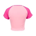 thumbnail image 4 of Bibifish Womens Tee Tops Y2K Chic Slim Fit Short Sleeve Set-In Sleeve T Shirts Crewneck Party Stylish Chic Casual Cute Trendy Tee Tops, 4 of 5