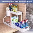 thumbnail image 2 of 2 Pack Under Sink Organizers White, 2-Tier Large Capacity Pull Out Kitchen & Bathroom Under Sink Drawer Organizer - Space-Saving, Durable Black Storage Solution, 2 of 4