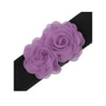thumbnail image 2 of Cinturón Elástico Ancho para Mujeres INSPIRE CHIC, Corsé Estirable de Doble Flor Grande, Elegante y Casual para Vestido 68x6cm/26.8x2.4 pulgadas (LxA) Púrpura, 2 of 6